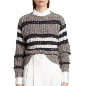 BRUNELLO CUCINELLI Sequin Stripe Sweater